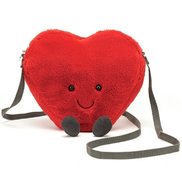 Jellycat Amuseable Heart Bag 7x7" Soft & Plush NWT - Picture 1 of 3